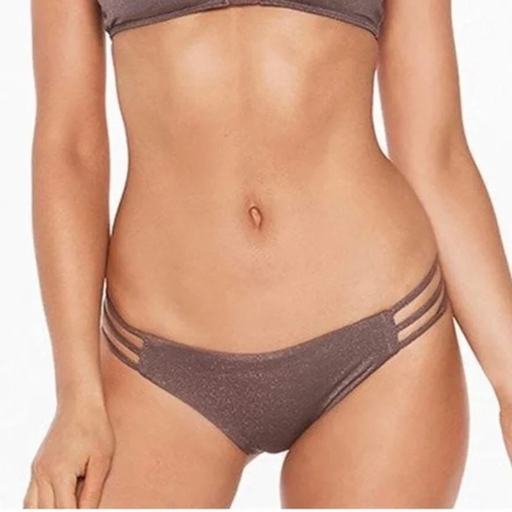 NWOT L*Space Kennedy bikini bottoms metallic purple